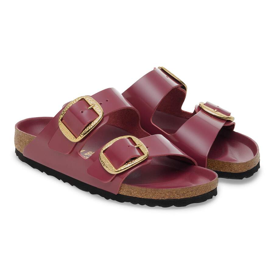 Arizona Big Buckle Natural Leather Patent - Zinfandel High Shine