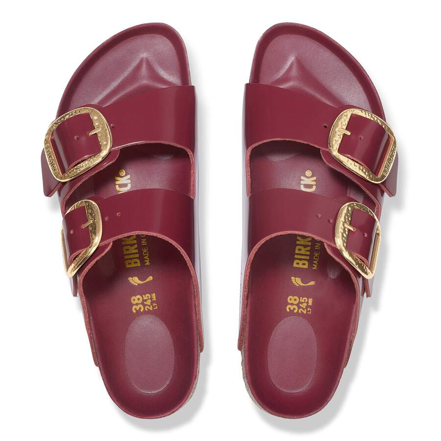 Arizona Big Buckle Natural Leather Patent - Zinfandel High Shine