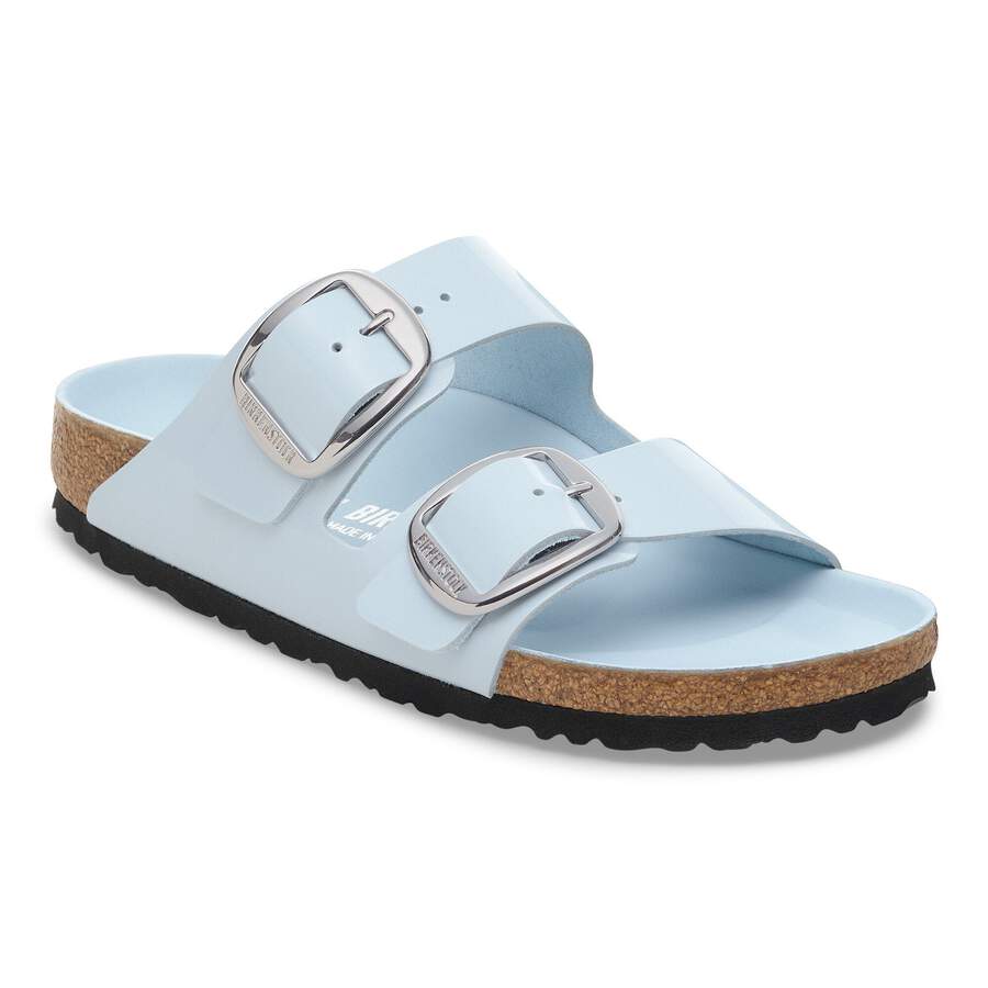 Arizona Big Buckle Natural Leather Patent - High Shine Baby Blue