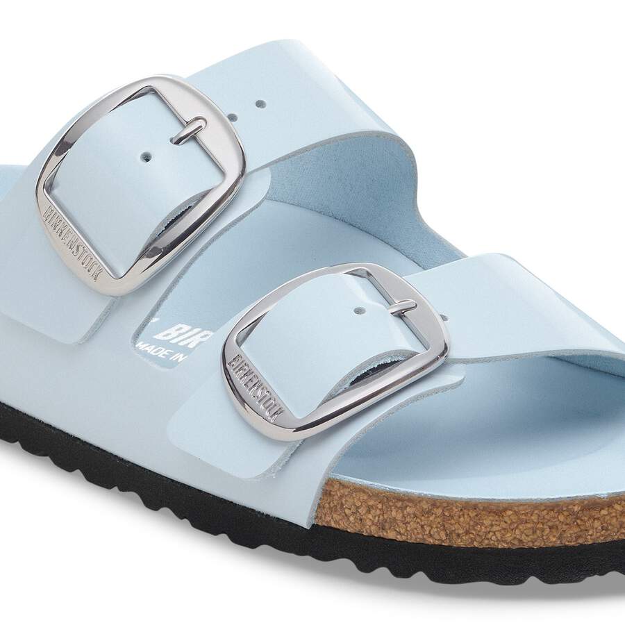 Arizona Big Buckle Natural Leather Patent - High Shine Baby Blue
