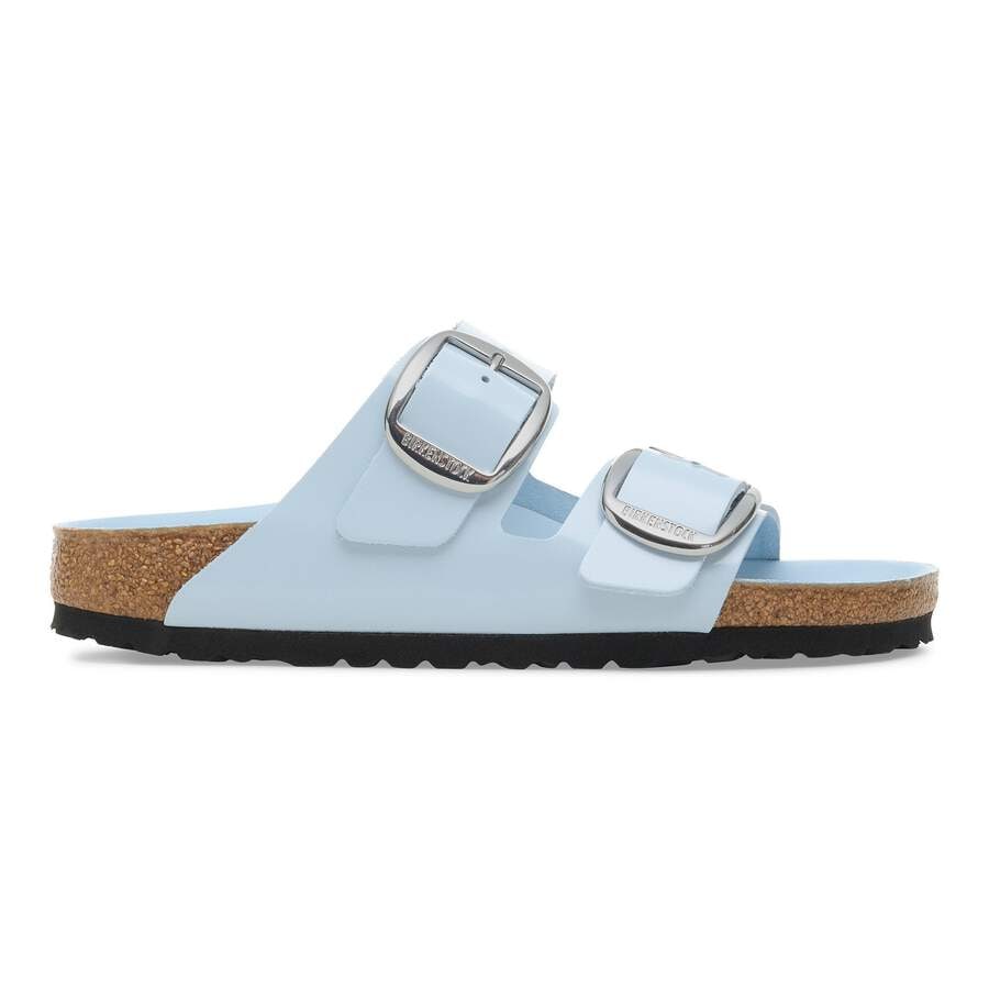 Arizona Big Buckle Natural Leather Patent - High Shine Baby Blue