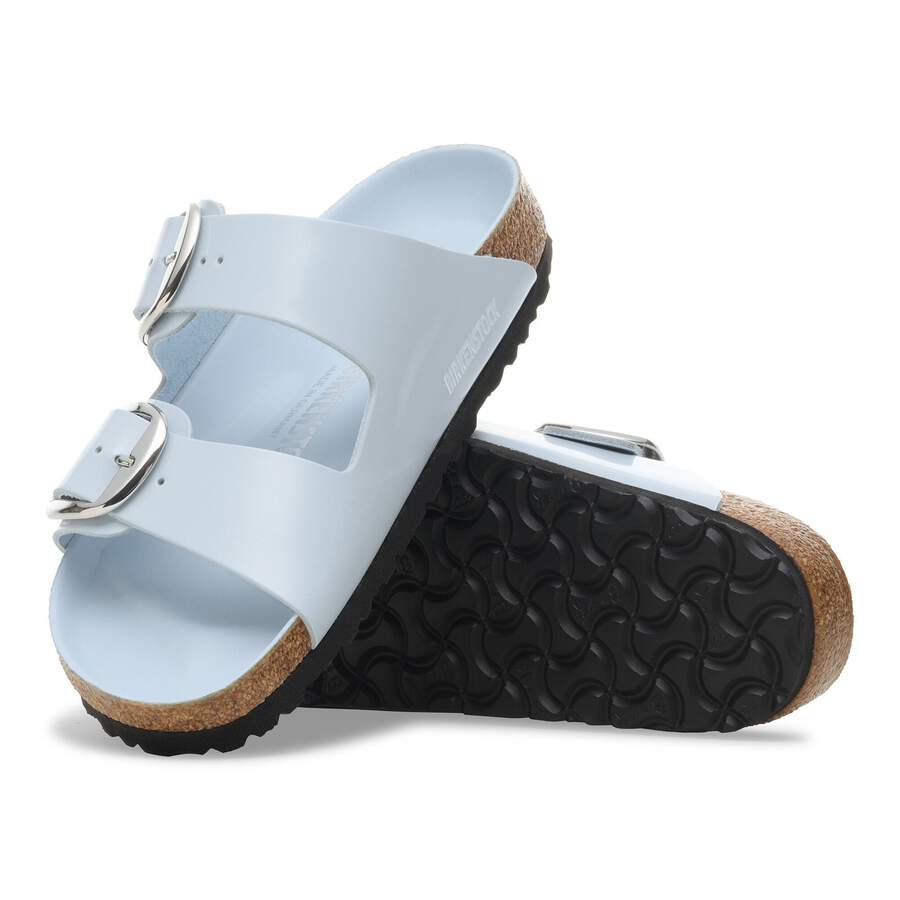 Arizona Big Buckle Natural Leather Patent - High Shine Baby Blue