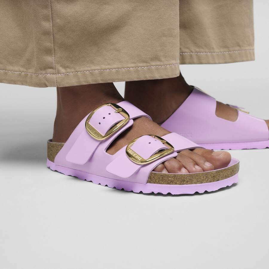 Arizona Big Buckle Natural Leather Patent - High Shine Crocus