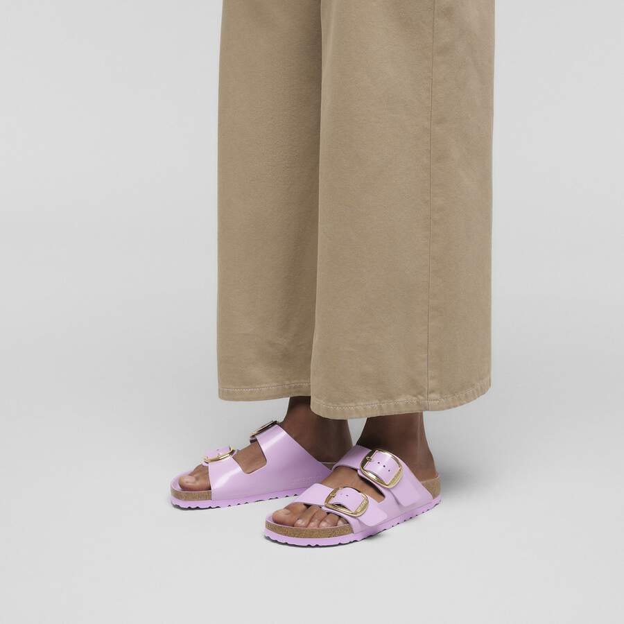 Arizona Big Buckle Natural Leather Patent - High Shine Crocus