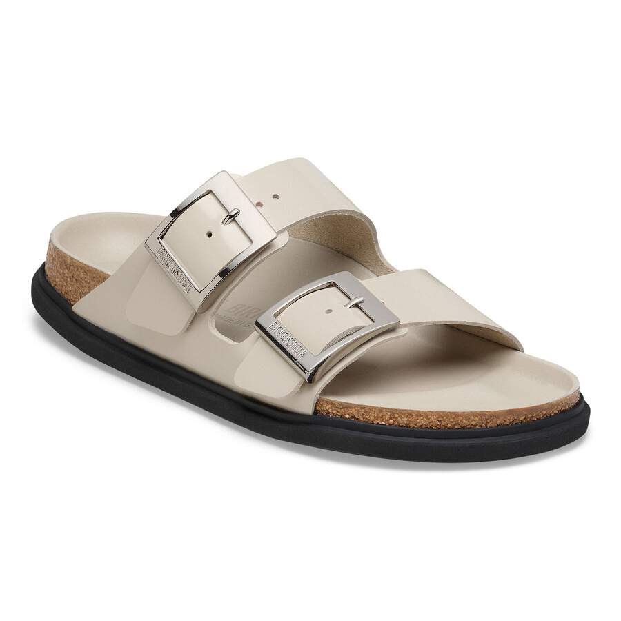 Arizona Droplet Buckle Natural Leather Patent - High Shine Oyster