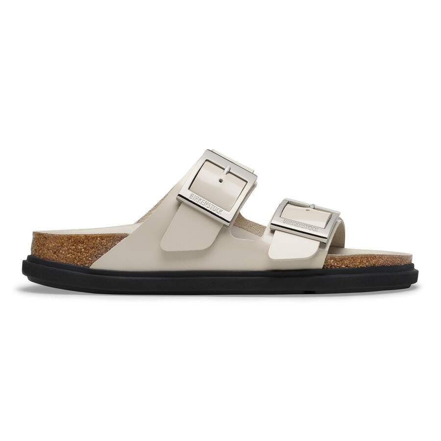 Arizona Droplet Buckle Natural Leather Patent - High Shine Oyster