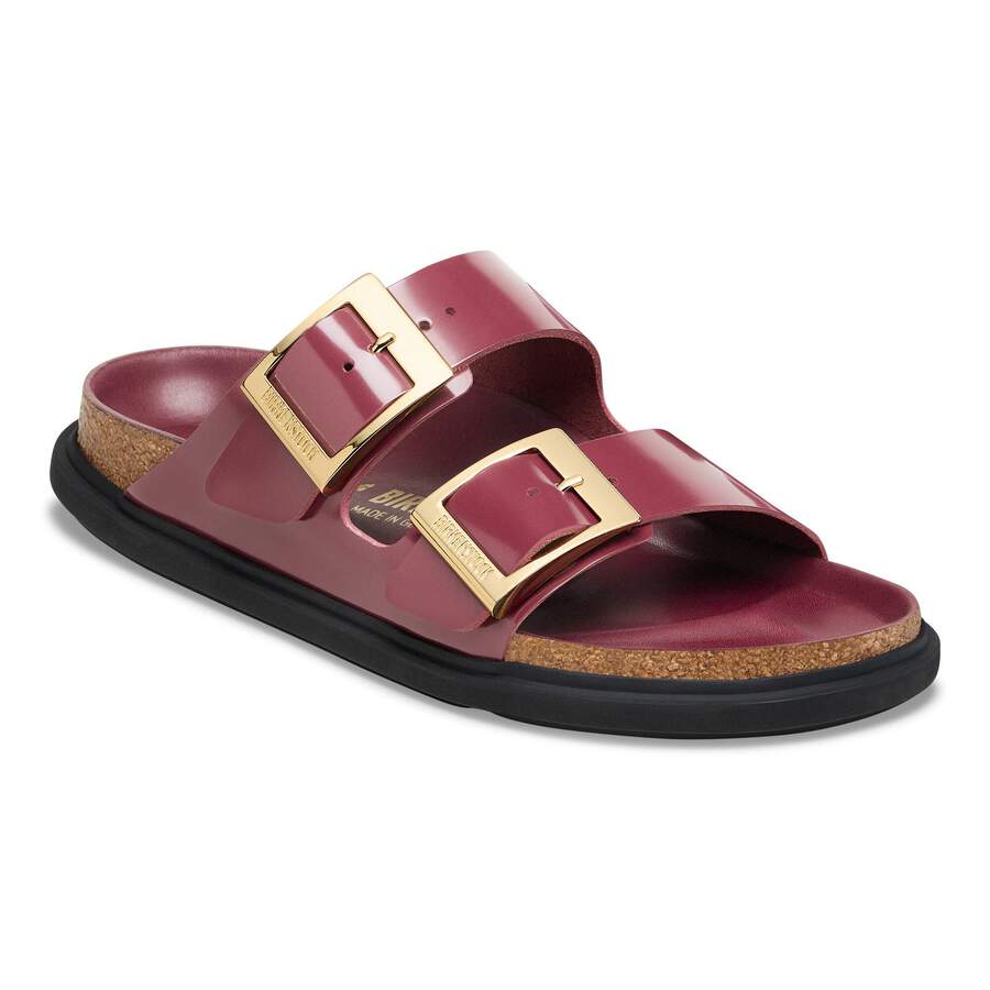 Arizona Droplet Buckle Natural Leather Patent - Zinfandel High Shine