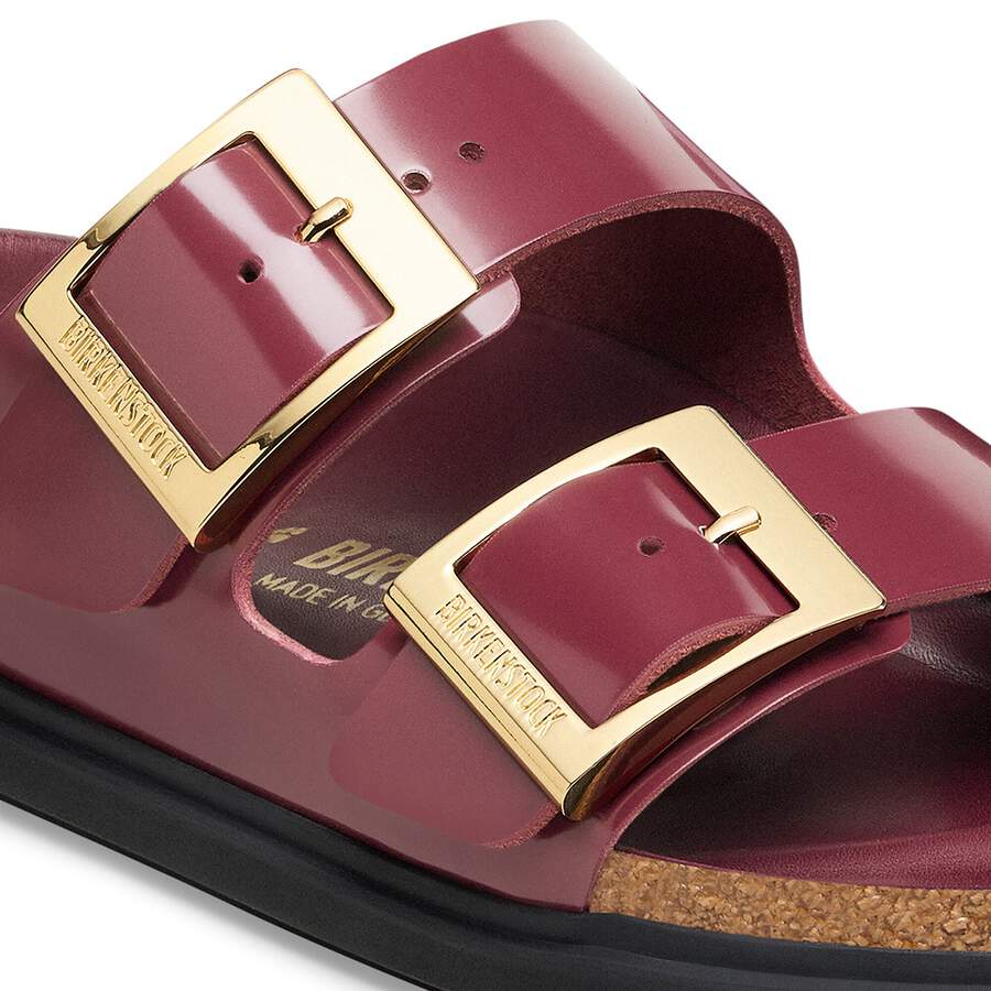 Arizona Droplet Buckle Natural Leather Patent - Zinfandel High Shine