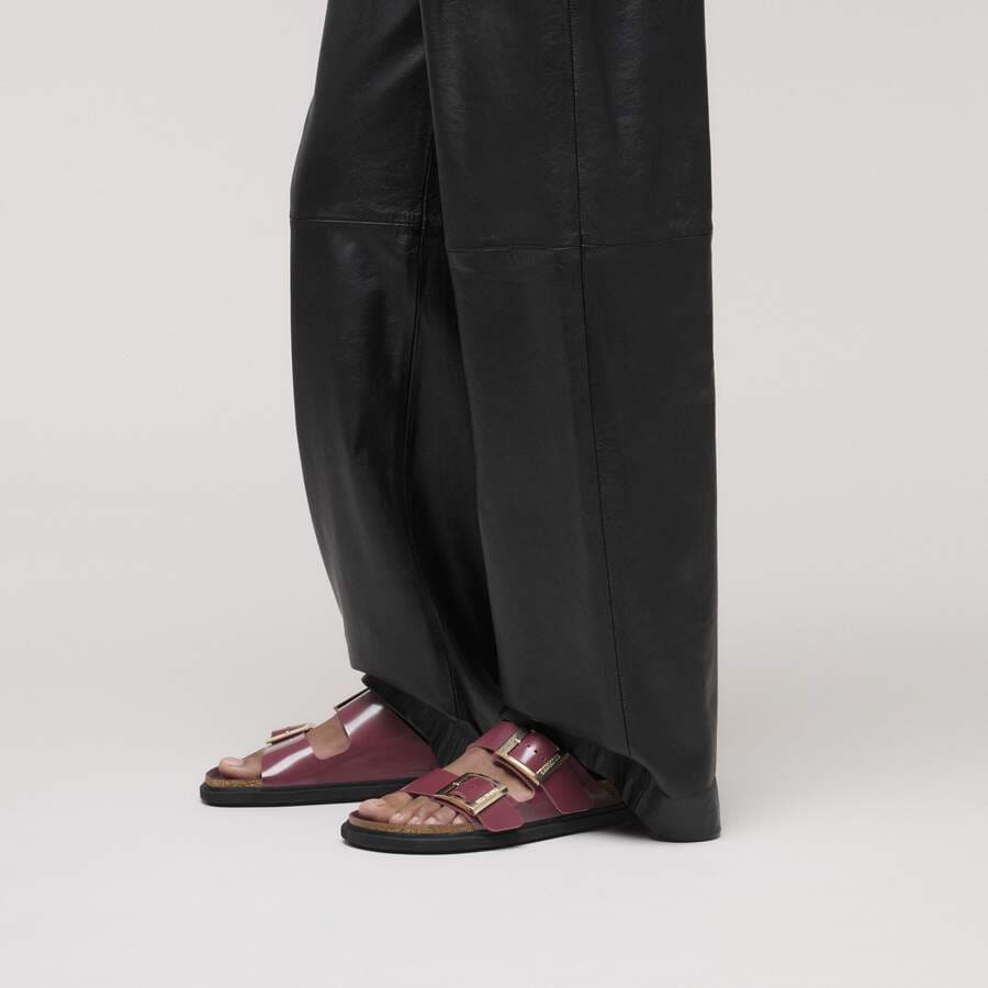 Arizona Droplet Buckle Natural Leather Patent - Zinfandel High Shine
