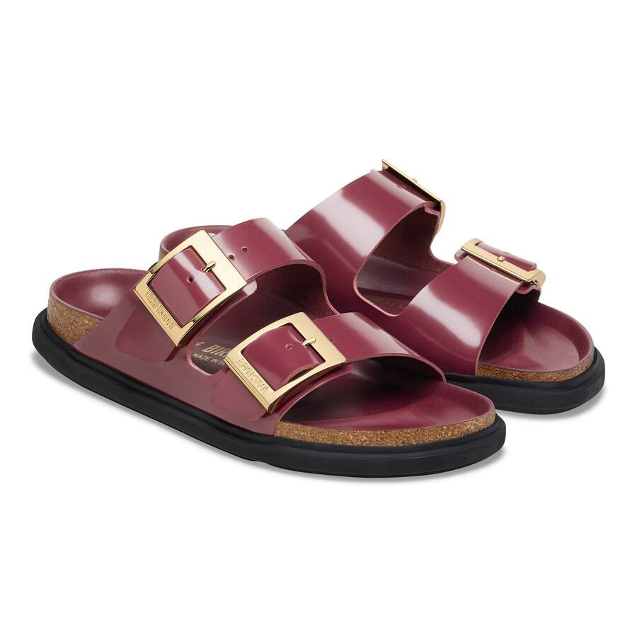 Arizona Droplet Buckle Natural Leather Patent - Zinfandel High Shine