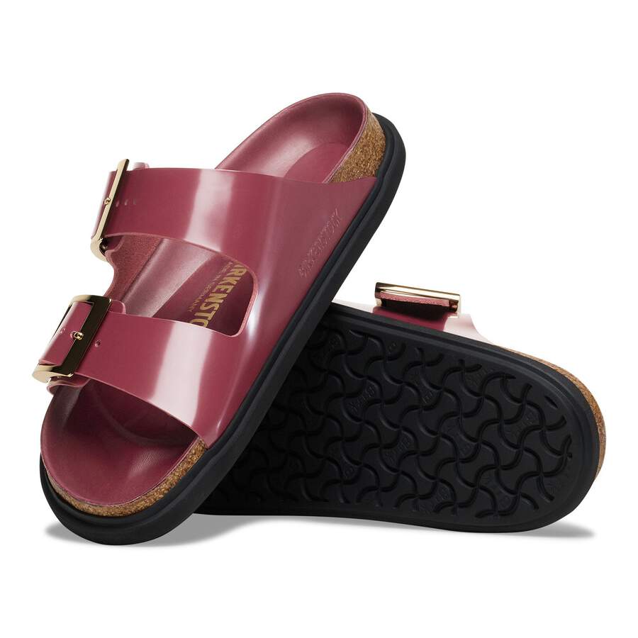 Arizona Droplet Buckle Natural Leather Patent - Zinfandel High Shine