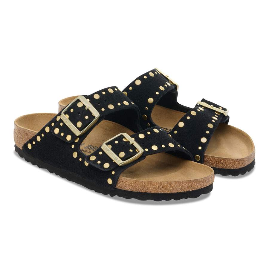 Arizona Rivet Suede Leather - Black