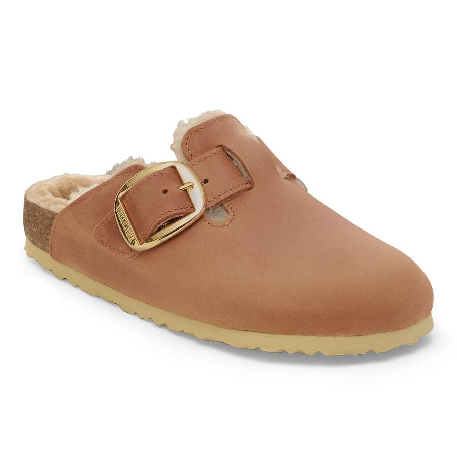 Boston Big Buckle Shearling Natural Leather Oiled - Cognac