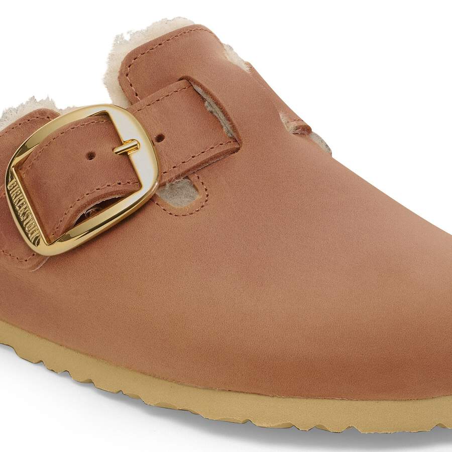 Boston Big Buckle Shearling Natural Leather Oiled - Cognac
