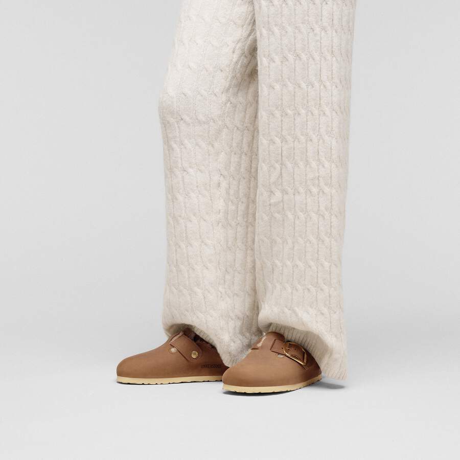 Boston Big Buckle Shearling Natural Leather Oiled - Cognac