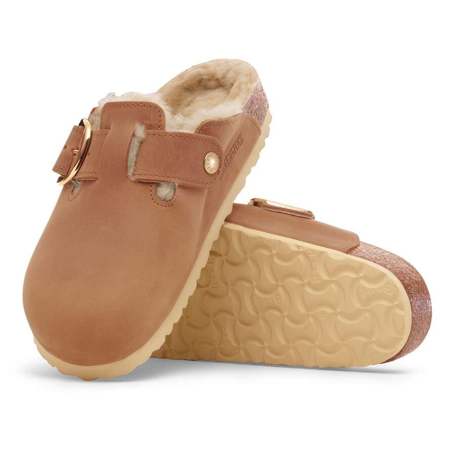 Boston Big Buckle Shearling Natural Leather Oiled - Cognac