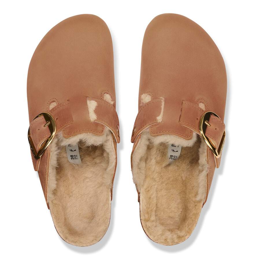 Boston Big Buckle Shearling Natural Leather Oiled - Cognac