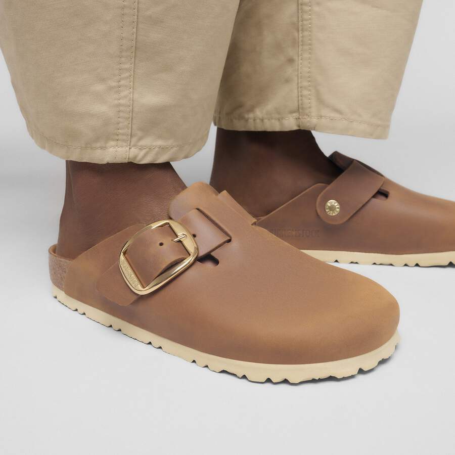 Boston Big Buckle Natural Leather Oiled - Cognac
