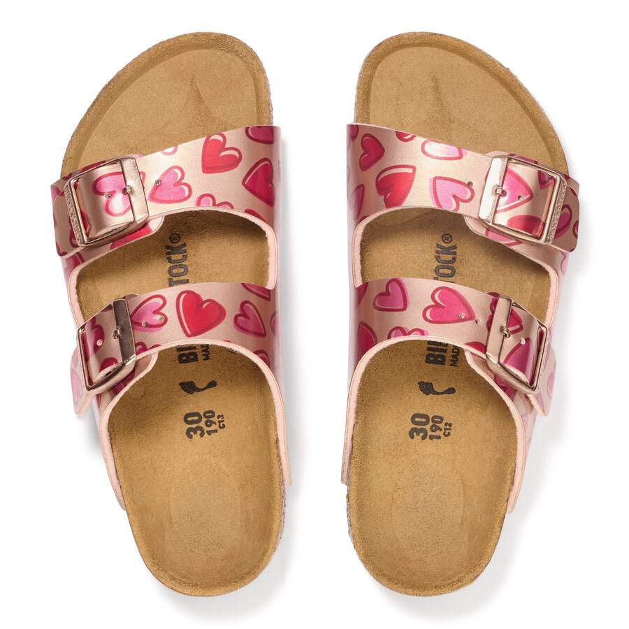 Arizona Kids Birko-Flor - Electric Metallic Copper Hearts