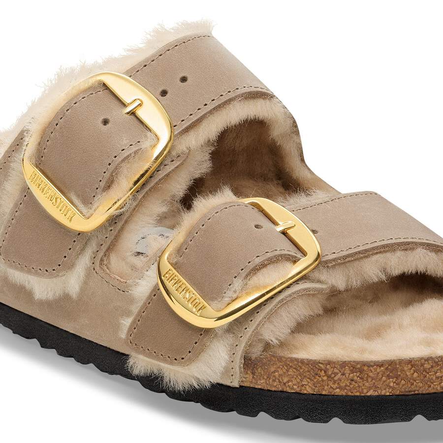 Arizona Big Buckle Shearling Natural Leather Oiled - Tobacco Brown