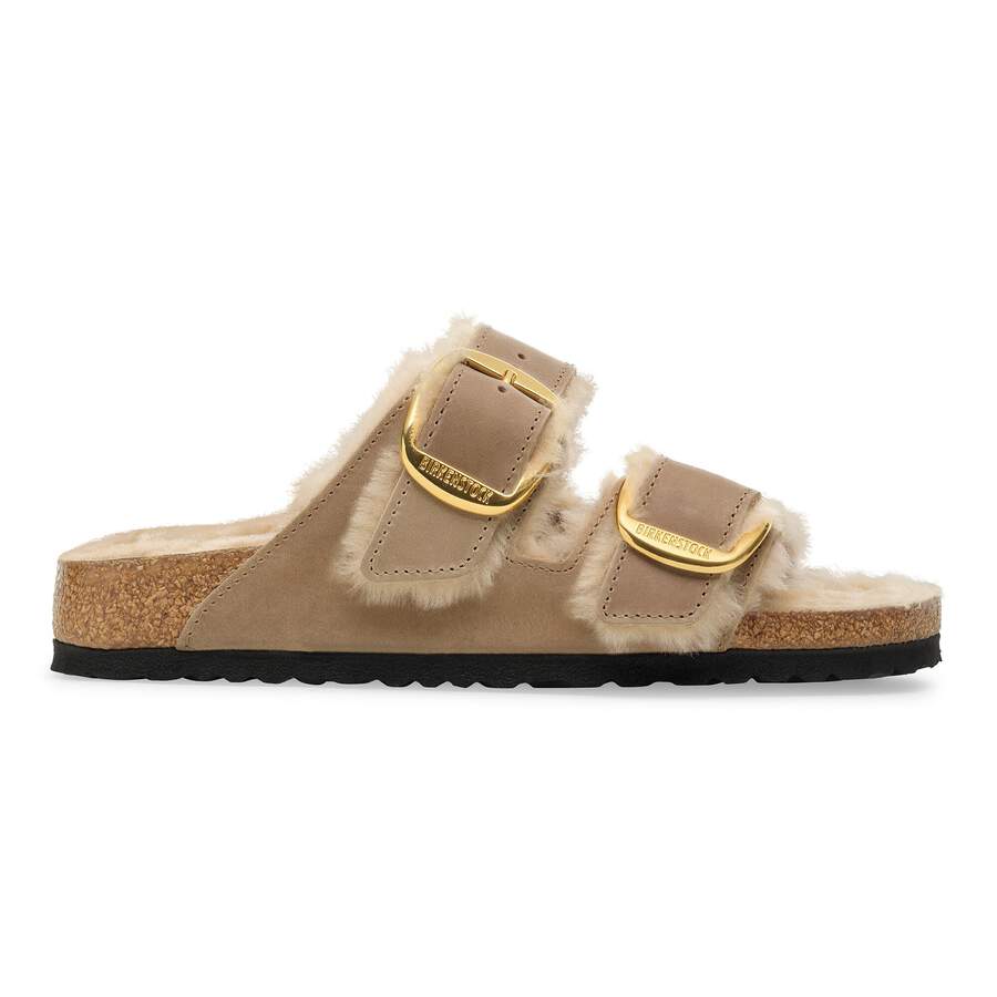 Arizona Big Buckle Shearling Natural Leather Oiled - Tobacco Brown