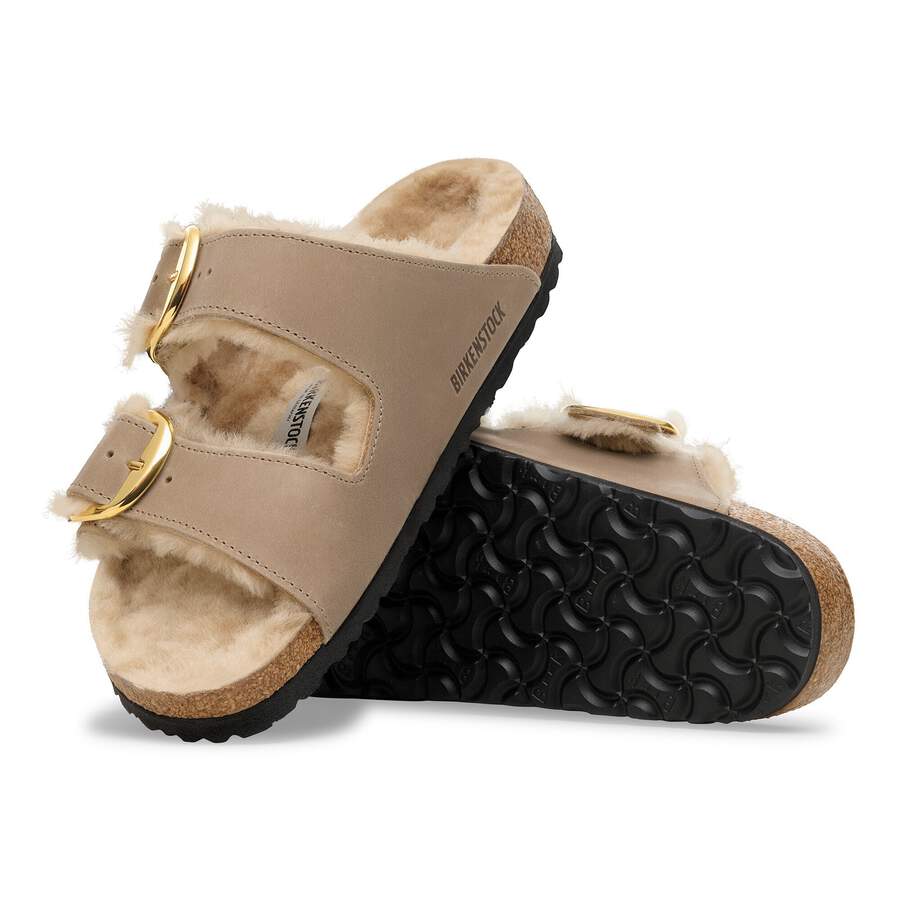 Arizona Big Buckle Shearling Natural Leather Oiled - Tobacco Brown