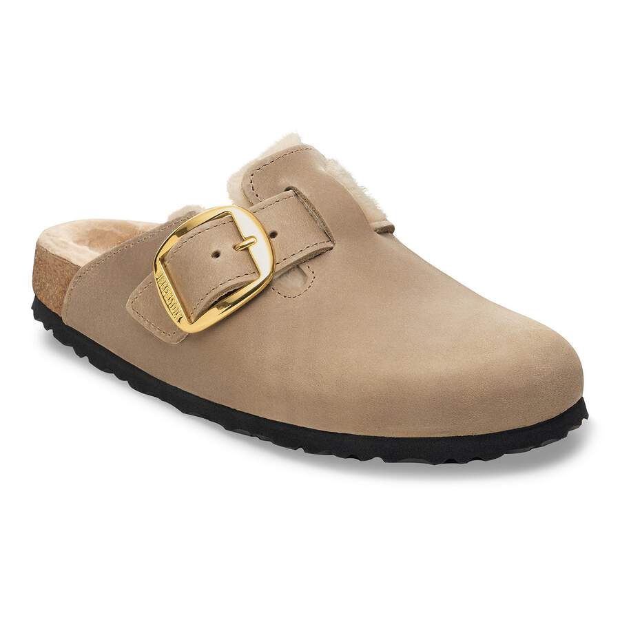 Boston Big Buckle Shearling Natural Leather Oiled - Tobacco Brown
