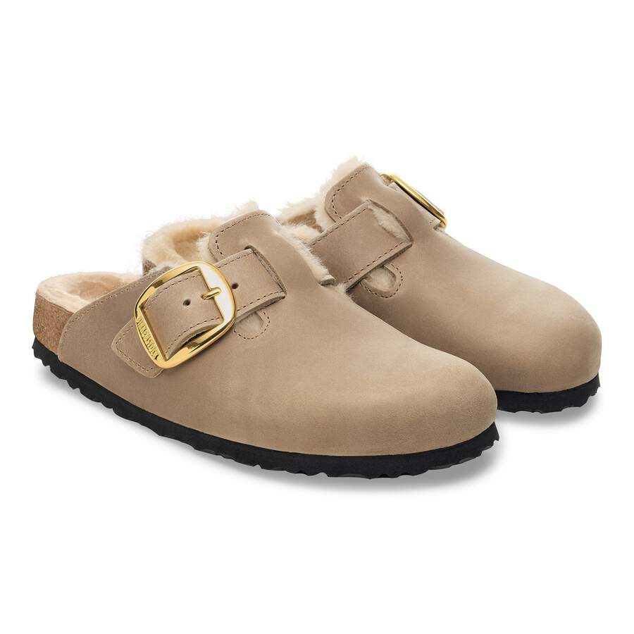 Boston Big Buckle Shearling Natural Leather Oiled - Tobacco Brown