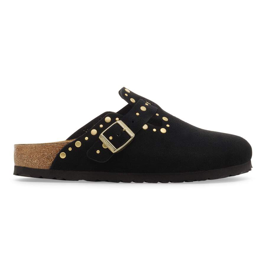Boston Rivet Suede Leather - Black
