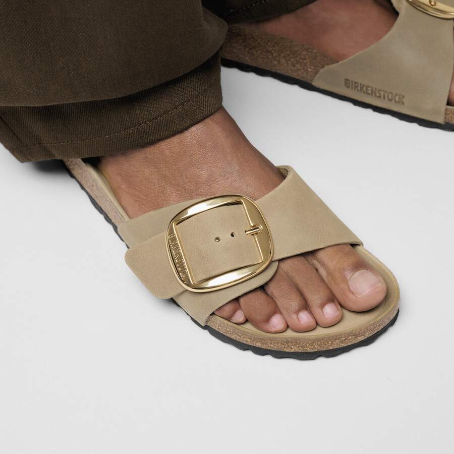 Madrid Big Buckle Natural Leather Oiled - Tobacco Brown