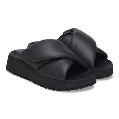 Theda Cross Strap Natural Leather - Black