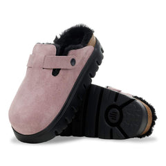 Boston PAP Chunky Shearling Suede Leather - Faded Purple