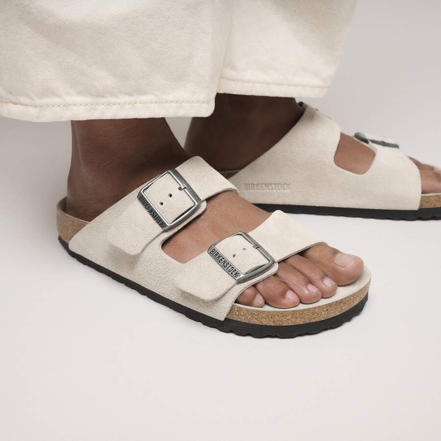 Arizona Soft Footbed Suede Leather - Oyster Tonal