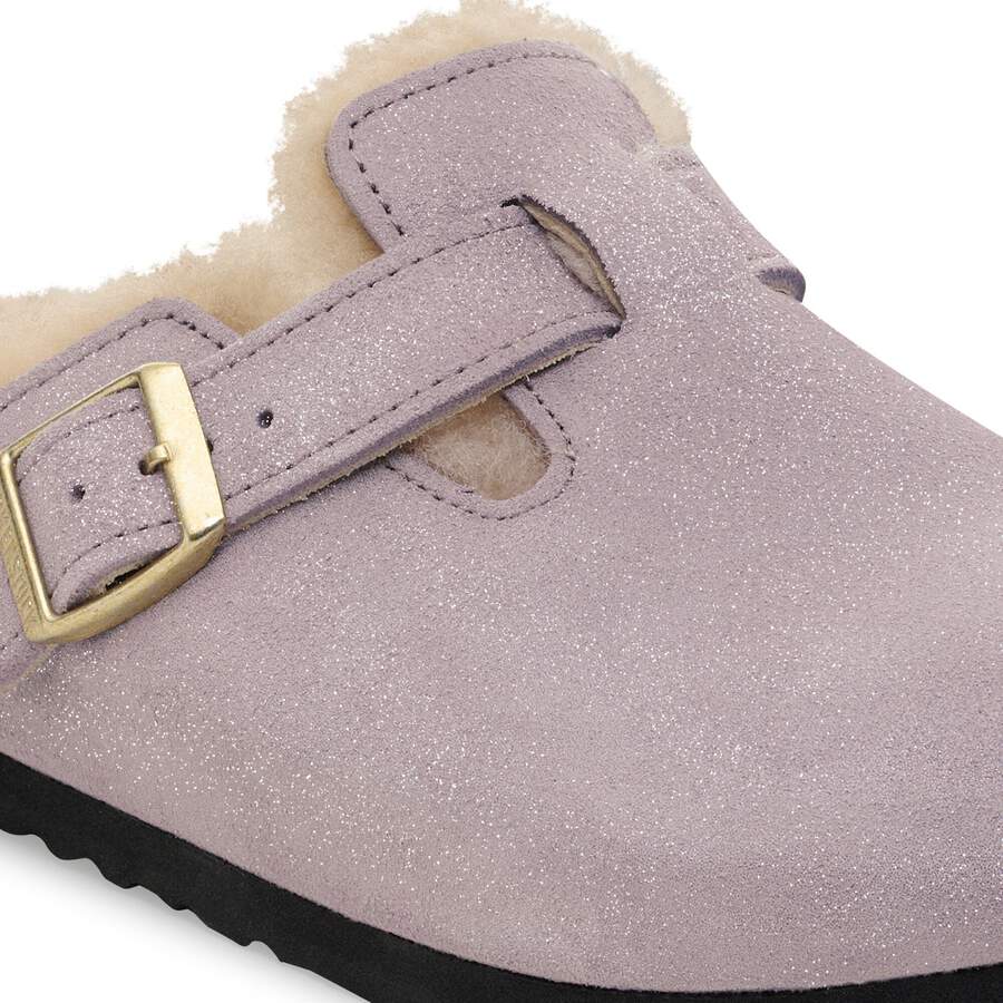 Boston Shearling Suede Leather/Fur - Suede Shimmering Faded Purple