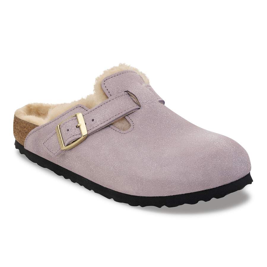 Boston Shearling Suede Leather/Fur - Suede Shimmering Faded Purple