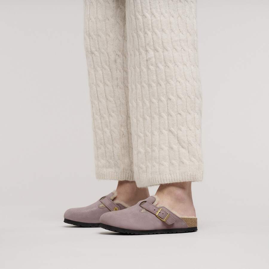 Boston Shearling Suede Leather/Fur - Suede Shimmering Faded Purple