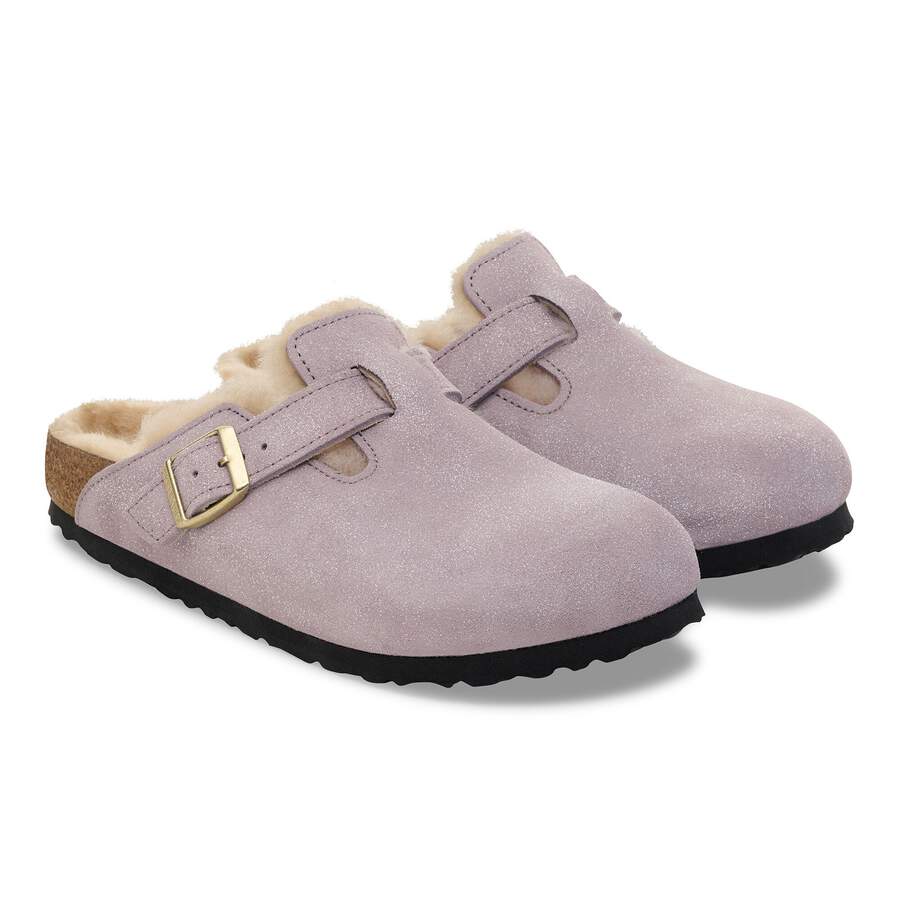 Boston Shearling Suede Leather/Fur - Suede Shimmering Faded Purple