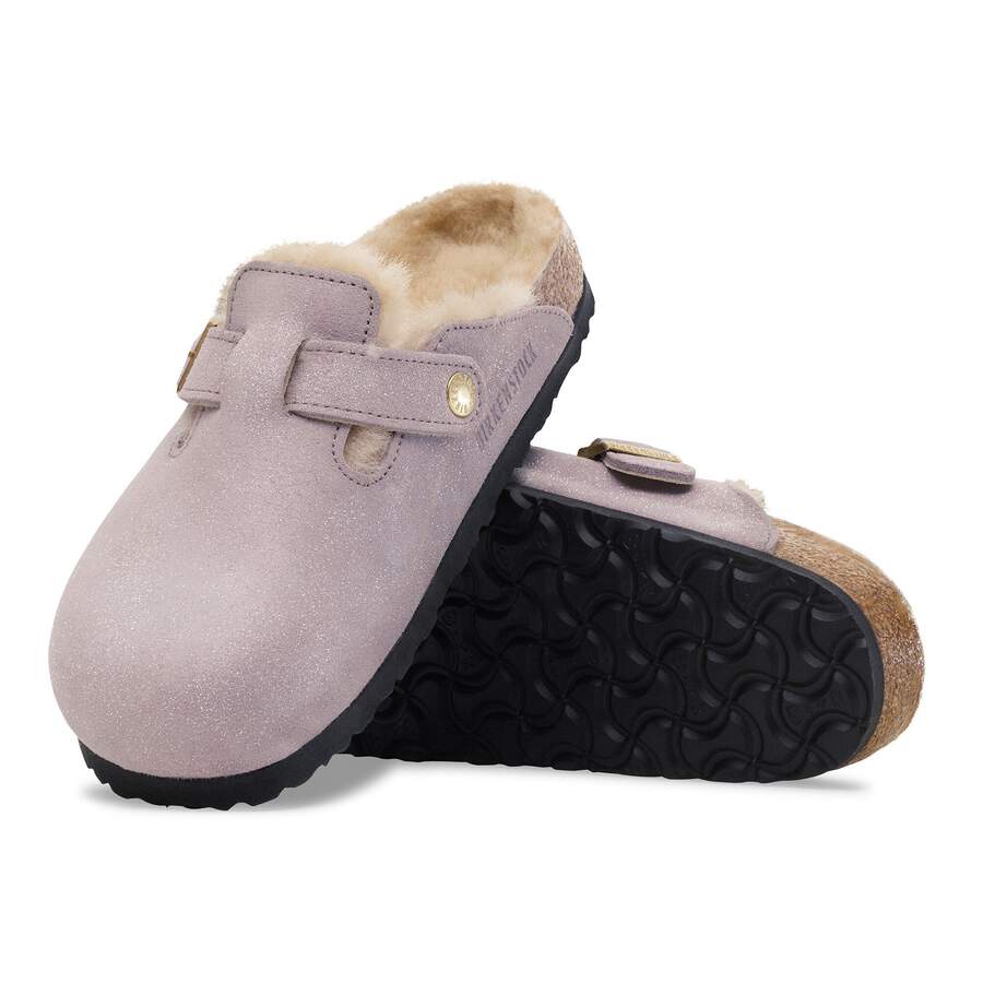 Boston Shearling Suede Leather/Fur - Suede Shimmering Faded Purple