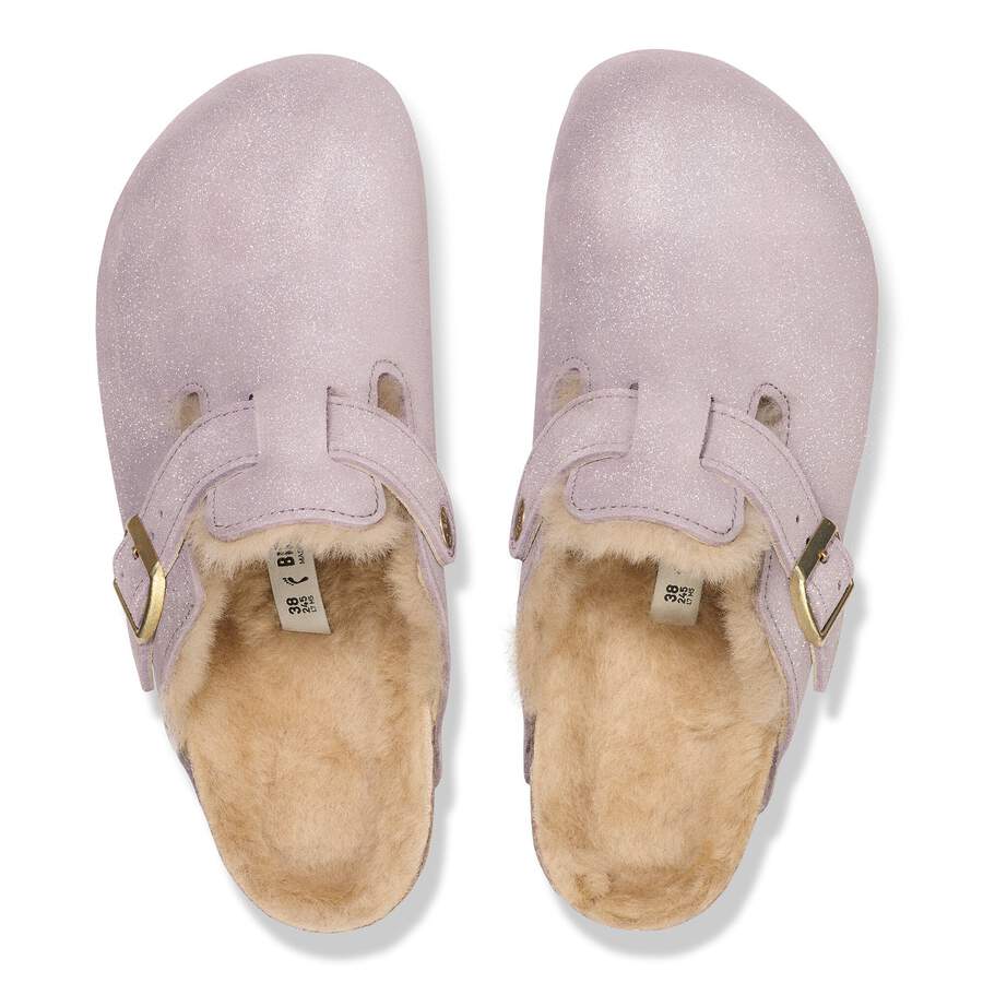Boston Shearling Suede Leather/Fur - Suede Shimmering Faded Purple