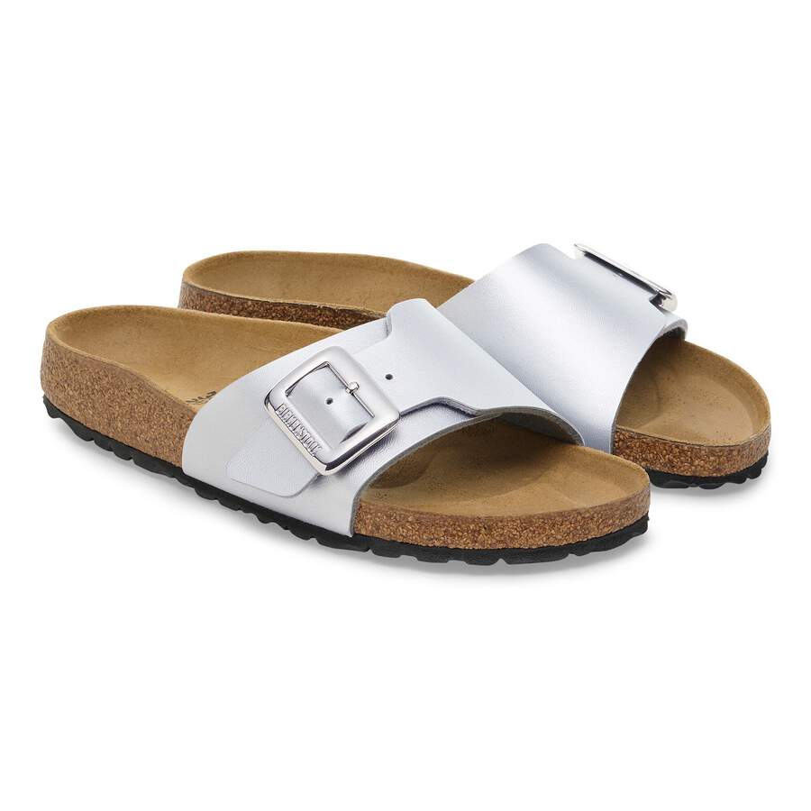 Catalina Cushion Buckle Birko-Flor - Silver Metallic