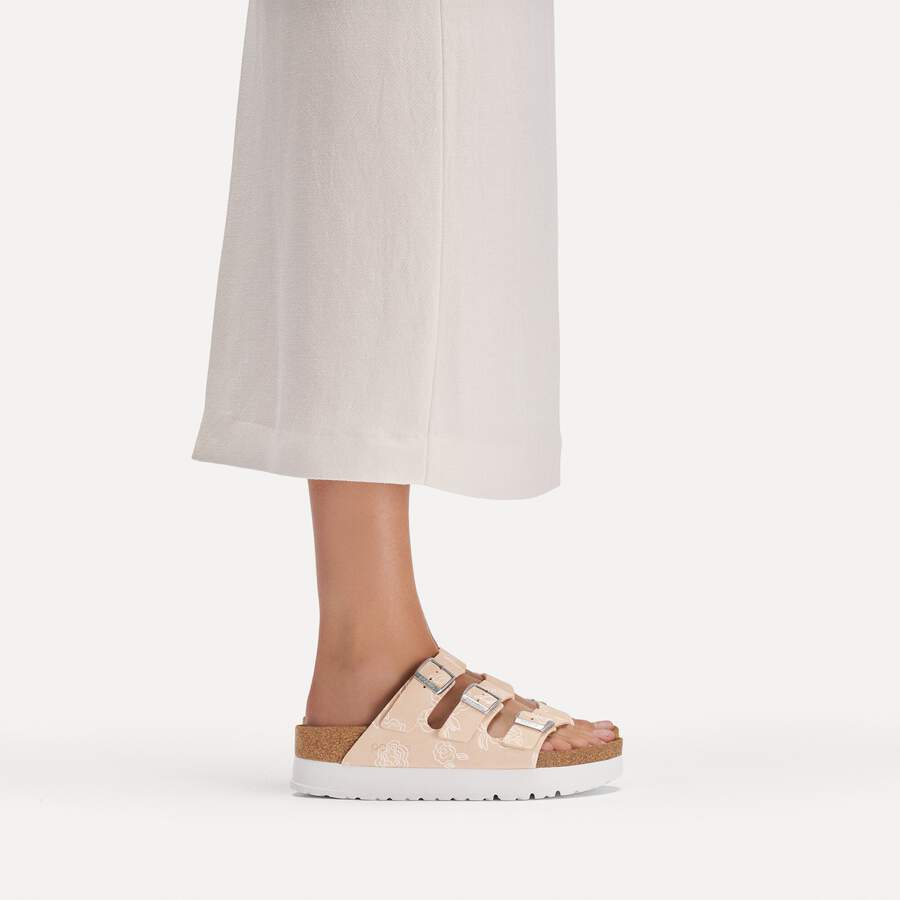 Florida III PAP Flex Platform Nubuck Leather - Light Rose Flower
