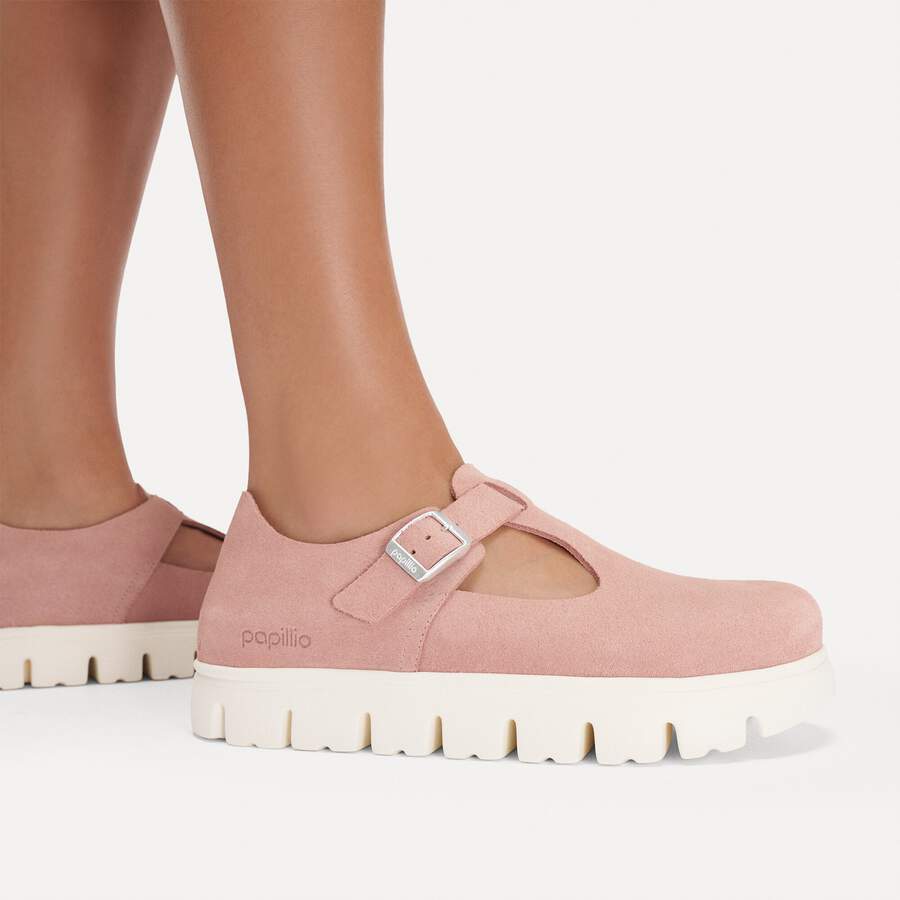 Paris Chunky Suede Leather - Pink Clay
