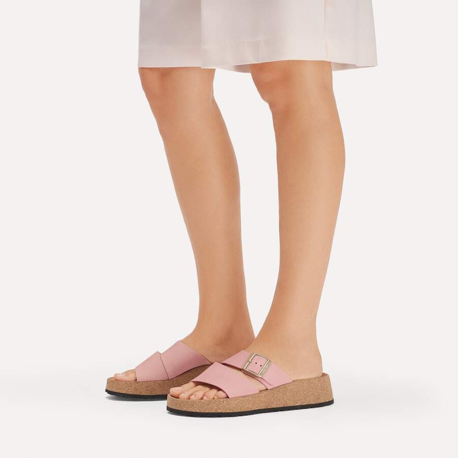 Almina Nubuck Leather - Pink Clay