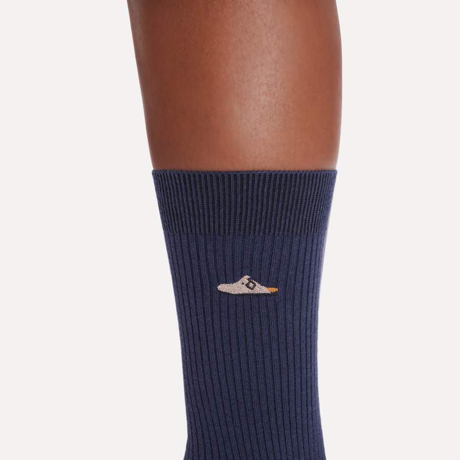Cotton Ribbed Socks Cotton/Polyamid/Elastane - New Navy