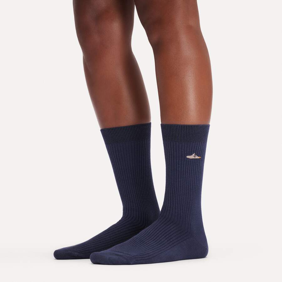 Cotton Ribbed Socks Cotton/Polyamid/Elastane - New Navy
