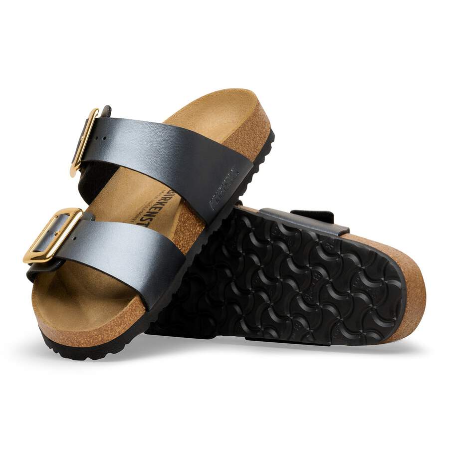 Sydney Cushion Buckle Birko-Flor - Metallic Black