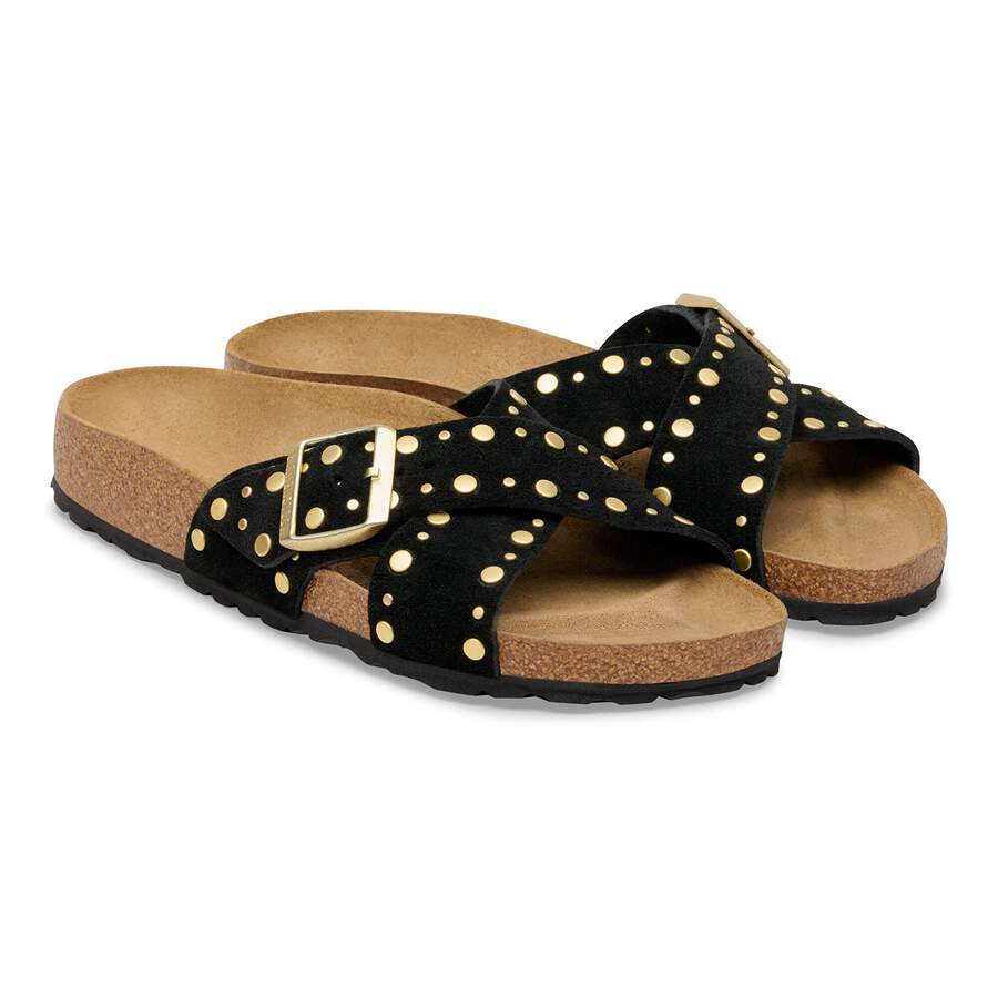Siena Rivet Suede Leather - Black