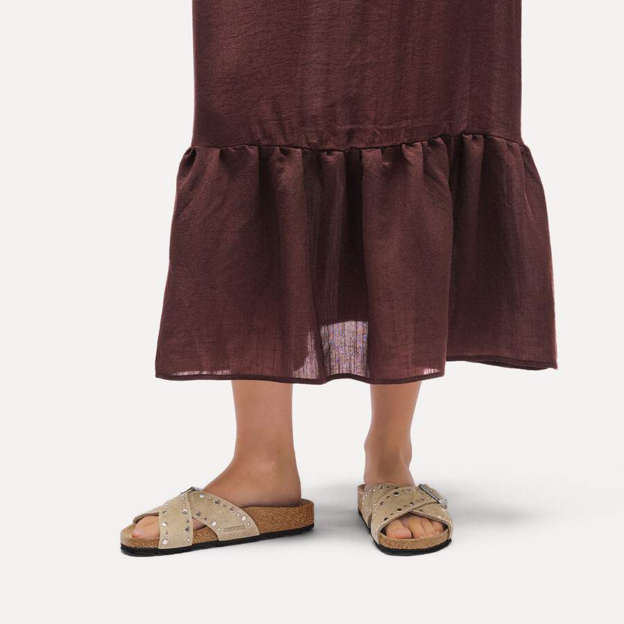 Siena Rivet Suede Leather - Taupe