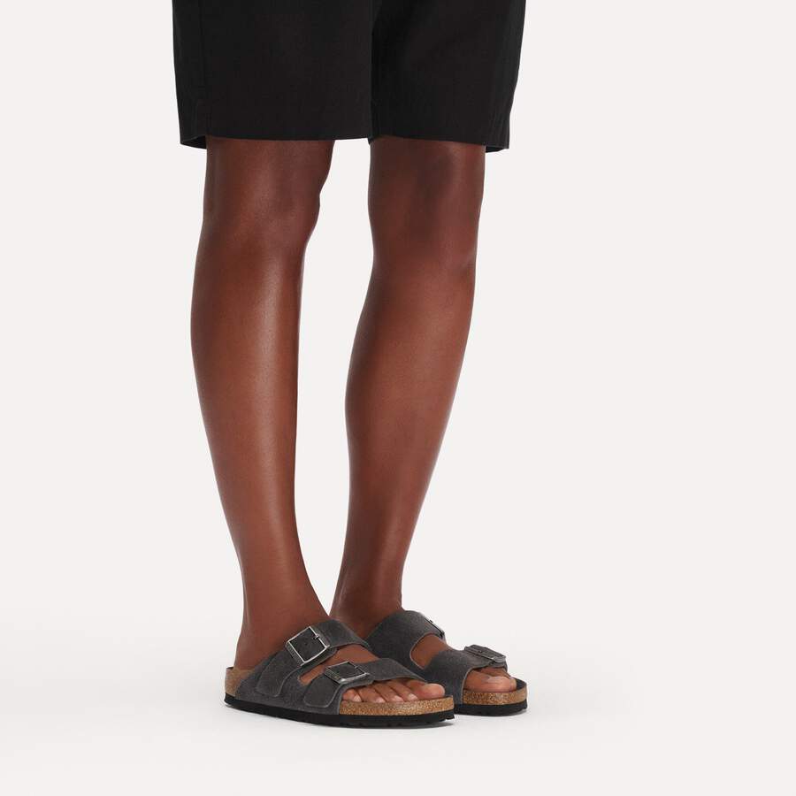 Arizona Soft Footbed Suede Leather - Charcoal Tonal