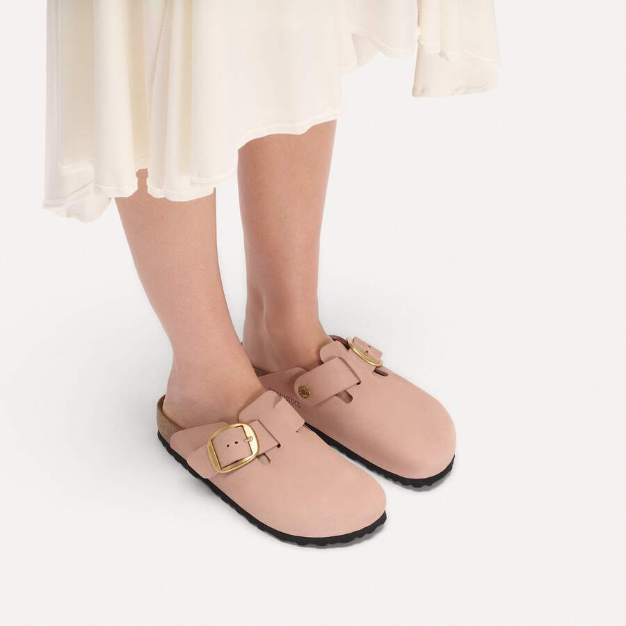 Boston Big Buckle Nubuck Leather - Soft Pink